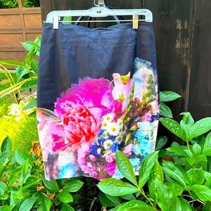 Ted Baker Black Floral Skirt Size 3